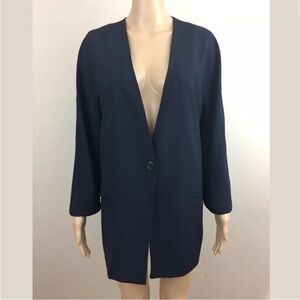 Madewell Flatiron Blazer Navy Longline Blazer Size 10